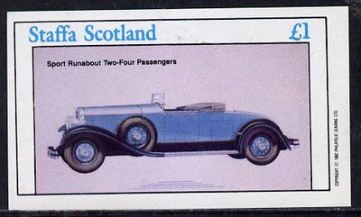 Staffa 1982 Cars #2 imperf souvenir sheet (£1 value),unmounted mint