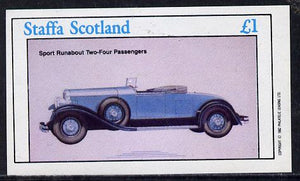 Staffa 1982 Cars #2 imperf souvenir sheet (£1 value),unmounted mint