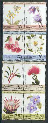 St Vincent - Bequia 1985 Flowers (Leaders of the World) set of 8 unmounted mint