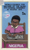 Nigeria 1979 World Council For Welfare For The Blind - original hand-painted artwork for 5k value (Blind Student Reading with Braille) by NSP&MCo Staff Artist S A M Eluare on card 5" x 8.75" endorsed A4 (similar designs were taken……Details Below