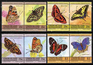 St Vincent - Union Island 1985 Butterflies (Leaders of the World) set of 8 unmounted mint