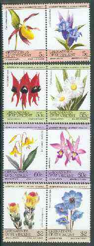St Vincent - Grenadines 1985 Flowers (Leaders of the World) set of 8 unmounted mint unmounted mint SG 370-77