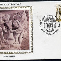 Great Britain 1981 Folklore 22p (Lammastide) on Benham small silk cover with special first day cancel