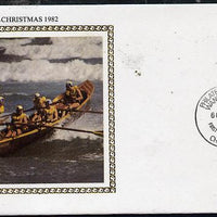 New Zealand 1982 Christmas 45c (Life Saving) on Benham small silk cover with special first day cancel