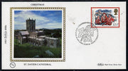Great Britain 1982 Christmas 12.5p (While Shepherds Watched) on Benham small silk cover (St David's Cathedral) with special first day cancel