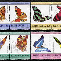 St Lucia 1985 Butterflies (Leaders of the World) set of 8 (SG 781-88) unmounted mint