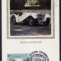 Great Britain 1982 British Motor Cars 26p (Jaguar) on Benham silk picture card with special first day cancel