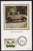 Great Britain 1982 British Motor Cars 15.5p (Austin) on Benham silk picture card with special first day cancel