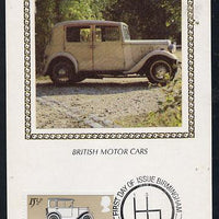 Great Britain 1982 British Motor Cars 15.5p (Austin) on Benham silk picture card with special first day cancel