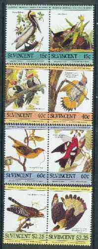 St Vincent 1985 John Audubon Birds (Leaders of the World) set of 8 unmounted mint SG 854-61