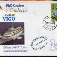 Great Britain 1981 P&O SS Canberra Cruise cover bearing Butterflies 18p stamp cancelled PAQUEBOT and signed by Barry Cryer