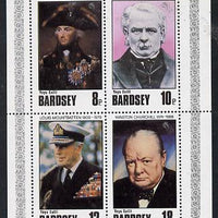 Bardsey (British Local) 1980 Famous People (Churchill, Nelson, Lloyd George & Mountbatten) set of 4 unmounted mint