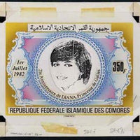 Comoro Islands 1982 Princess of Wales 21st Birthday composite paste-up for 350f value (as SG 483)