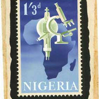 Nigeria 1962 Lagos Conference - original hand-painted artwork (unaccepted) essay for 1s3d value showing Microscope & Map of Africa (probably by M Shamir) 5"x7.5"