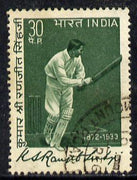 India 1972 Ranjitsinhji Commem (Cricketer) 30p value commercially used (SG 695)