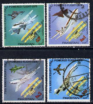 Pakistan 1978 75th Anniversary of Powered Flight set of 4 commercially used, SG 483-86
