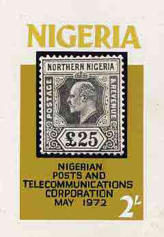 Nigeria 1972 Posts & Telecommunications Corporation - original hand-painted composite artwork for 2s value (showing £25 stamp of Northern Nigeria) by unknown artist on board 5