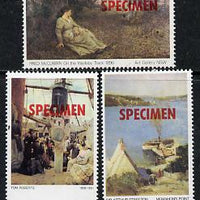 Australia 1974-81 Paintings high value set of 3 ($2, $5 & $10) opt'd SPECIMEN unmounted mint, SG 567/a & 778