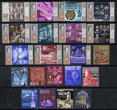 Malta 1965-70 Historical definitive set complete 1/2d to £1 unmounted mint, SG 330-48