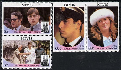 Nevis 1986 Royal Wedding perf set of 4 (2 se-tenant pairs) unmounted mint, SG 406-09