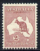 Australia 1935 Kangaroo & Map 2s maroon (die II) unmounted mint, SG 134*