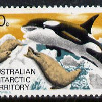 Australian Antarctic Territory 1973 Killer Whale 10c from the Pictorial Def set, SG 28,(blocks or gutter pairs pro-rata) unmounted mint
