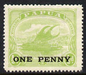 Papua 1917 Lakatoi 1d on 1/2d (yellow-green) unmounted mint SG 106*