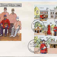 Australia 1980 National Stamp Week m/sheet on cover with first day cancels, SG MS 757
