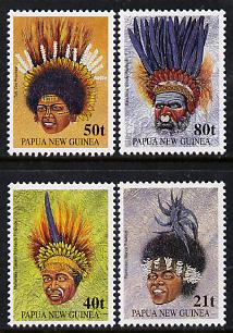 Papua New Guinea 1991 Tribal Headresses set of 4 unmounted mint, SG 658-61