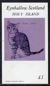 Eynhallow 1982 Brown Tabby Cat imperf souvenir sheet (£1 value) unmounted mint