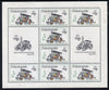 Czechoslovakia 1987 'Praga 88' Stamp Exhibition (2nd Issue) 5k Steam Roller in sheetlet of 8 plus 2 labels unmounted mint, from Communications set of 5 (SG 2884)