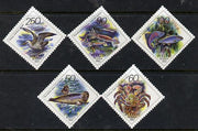 Russia 1993 Sea Animals diamond shaped set of 5 unmounted mint, SG 6423-27, Mi 323-27*