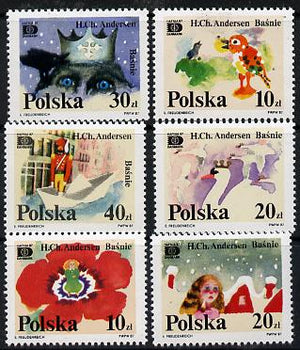 Poland 1987 'Hafnia 87' Stamp Exhibition (Hans Christian Andersen Fairy Tales) set of 6 unmounted mint, SG 3137-42, Mi 3125-30*