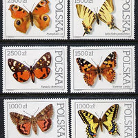 Poland 1991 Butterflies & Moths set of 6 unmounted mint, SG 3369-74, Mi 3343-48