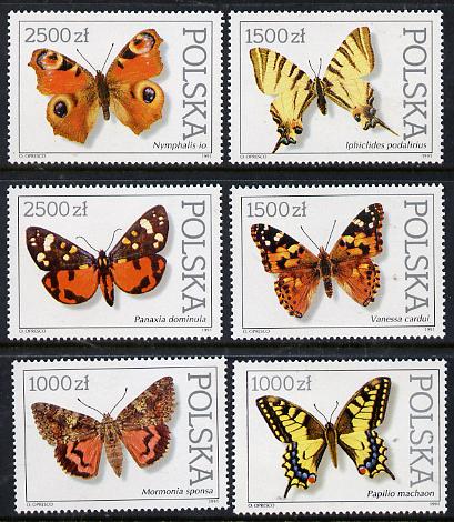 Poland 1991 Butterflies & Moths set of 6 unmounted mint, SG 3369-74, Mi 3343-48