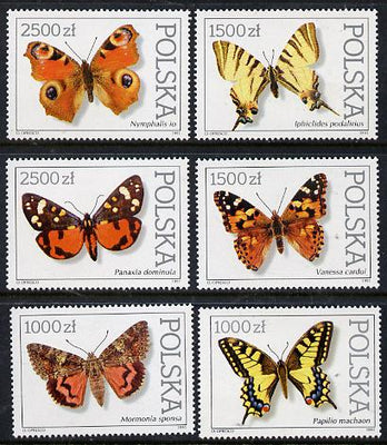 Poland 1991 Butterflies & Moths set of 6 unmounted mint, SG 3369-74, Mi 3343-48
