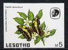Lesotho 1984 Butterflies Christmas Butterfly 5m (top value) imperf proof with background colour omitted