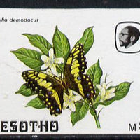 Lesotho 1984 Butterflies Christmas Butterfly 5m (top value) imperf proof with background colour omitted