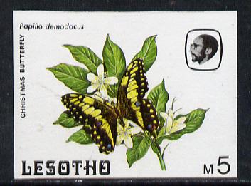 Lesotho 1984 Butterflies Christmas Butterfly 5m (top value) imperf proof with background colour omitted