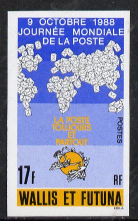 Wallis & Futuna 1988 World Post Day imperf proof from limited printing, as SG 539*
