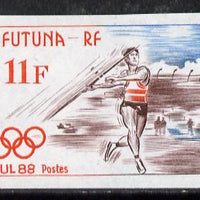 Wallis & Futuna 1988 Seoul Olympics 11f (Javelin) imperf proof from limited printing, as SG 535