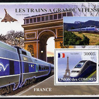 Comoro Islands 2008 High Speed Trains of France perf s/sheet unmounted mint Michel BL440