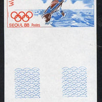 Wallis & Futuna 1988 Seoul Olympics 60f (Wind Surfing) imperf proof from limited printing, as SG 537