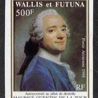 Wallis & Futuna 1988 Death Centenary of Maurice Quentin de la Tour (Self Portrait wearing Lace) imperf proof from limited printing unmounted mint as SG 531*