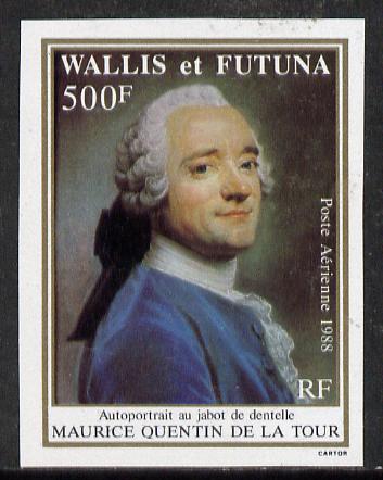 Wallis & Futuna 1988 Death Centenary of Maurice Quentin de la Tour (Self Portrait wearing Lace) imperf proof from limited printing unmounted mint as SG 531*