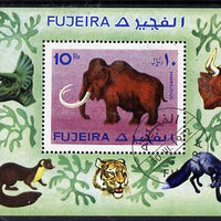 Fujeira 1972 Animals (incl Prehistoric) perf m/sheet showing Mammoth cto used, Mi BL 116A