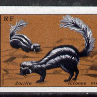 French Afars & Issas 1975 Wild Animals (3rd Series) 70f Zorilla imperf from limited printing, as SG 743*