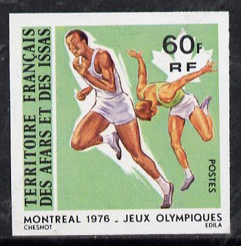 French Afars & Issas 1976 Montreal Olympics 60f Running imperf from limited printing unmounted mint, as SG 671*