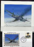 Great Britain 1986 History of the Royal Air Force - original hand-painted artwork,by Gordon G Davies showing the Mosquito Bomber, as used to illustrate Benham silk limited edition cover commemorating the 46th Anniversary of The Ba……Details Below