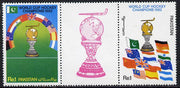 Pakistan 1982 World Cup Hockey Championships set of 2 in se-tenant strip of 3 with label unmounted mint, SG 576-77*
